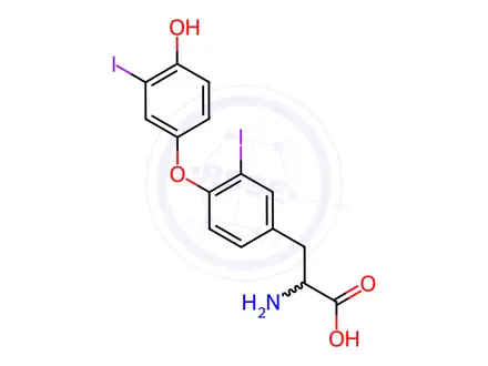 Chemical structure of L-3,3’-Diiodothyronine (T2)