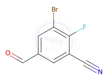 Chemical structure of 3-Bromo-2-fluoro-5-formylbenzonitrile