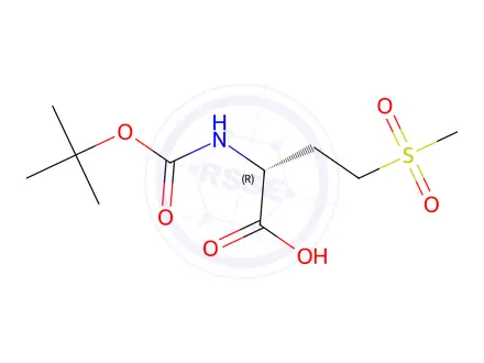 Chemical structure of (R)-2-((tert-butoxycarbonyl)amino)-4-(methylsulfonyl)butanoic acid