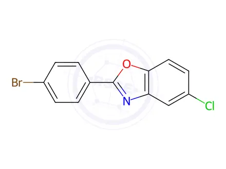 Chemical structure of 2-(4-Bromophenyl)-5-chloro-1,3-benzoxazole