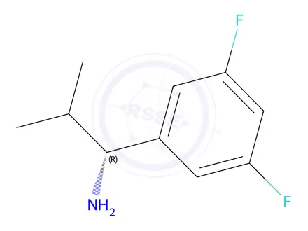Chemical structure of (R)-1-(3,5-difluorophenyl)-2-methylpropan-1-amine