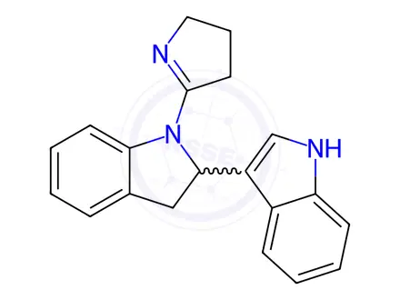 Chemical structure of 2-(1H-Indol-3-yl)-1-(1-pyrrolin-2-yl)indoline