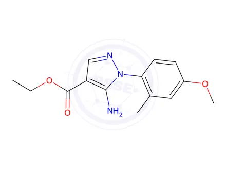 Chemical structure of Ethyl 5-amino-1-(4-methoxy-2-methylphenyl)-1H-pyrazole-4-carboxylate