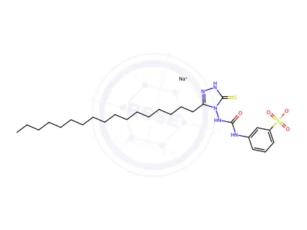 Chemical structure of Sodium 3-(3-(3-heptadecyl-5-thioxo-1H-1,2,4-triazol-4(5H)-yl)ureido)benzenesulfonate
