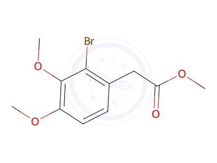 Chemical structure of Benzeneacetic acid, 2-bromo-3,4-dimethoxy-, methyl ester