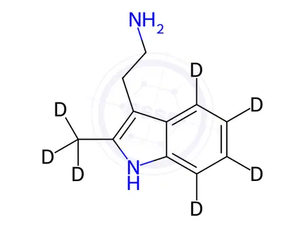 Chemical structure of 2-Methyltryptamine-d7