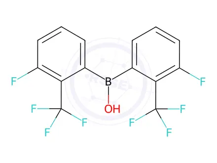Chemical structure of Bis(3-fluoro-2-(trifluoromethyl)phenyl)(hydroxy)borane