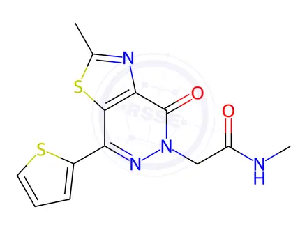 Chemical structure of N-Methyl-2-(2-methyl-4-oxo-7-(thiophen-2-yl)thiazolo[4,5-d]pyridazin-5(4H)-yl)acetamide