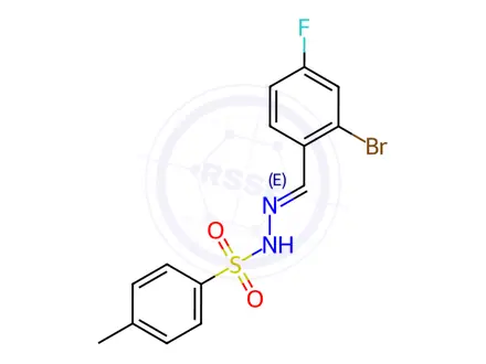 Chemical structure of N'-(2-bromo-4-fluorobenzylidene)-4-methylbenzenesulfonohydrazide