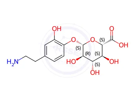Chemical structure of Dopamine 4-b-D-Glucuronide