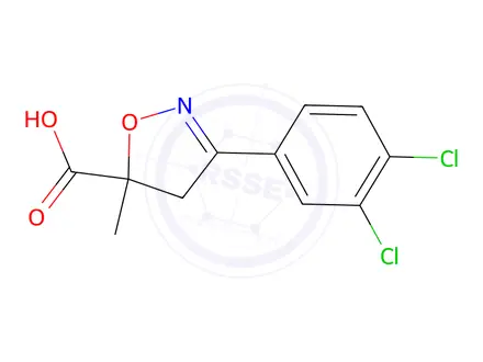Chemical structure of 3-(3,4-Dichlorophenyl)-5-methyl-4,5-dihydro-1,2-oxazole-5-carboxylic acid