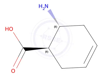 Chemical structure of 3-Cyclohexene-1-carboxylicacid,6-amino-,(1R,6R)-(9CI)