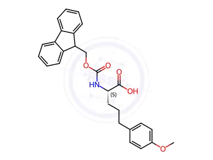 Chemical structure of Fmoc-(S)-2-amino-5-(4-methoxyphenyl)pentanoic acid
