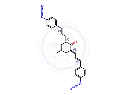 Chemical structure of 2,6-bis[3-(4-azidophenyl)-2-propenylidene]-4-methylcyclohexan-1-one