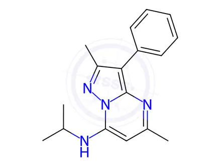 Chemical structure of N-Isopropyl-2,5-dimethyl-3-phenylpyrazolo[1,5-a]pyrimidin-7-amine