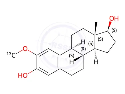 Chemical structure of 2-Methoxy-[13C,D3]estradiol