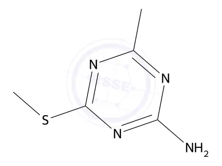 Chemical structure of 4-methyl-6-(methylthio)-1,3,5-triazin-2-amine