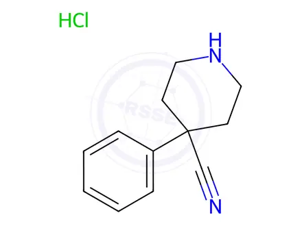 Chemical structure of 4-Cyano-4-phenylpiperidine hydrochloride