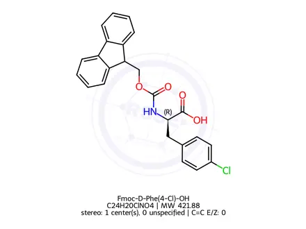 Chemical structure of Fmoc-D-Phe(4-Cl)-OH