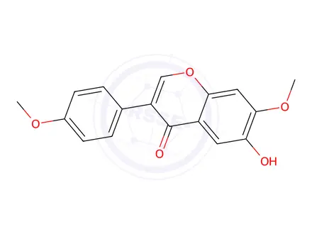 Chemical structure of 6-Hydroxy-7-methoxy-3-(4-methoxyphenyl)-4H-chromen-4-one