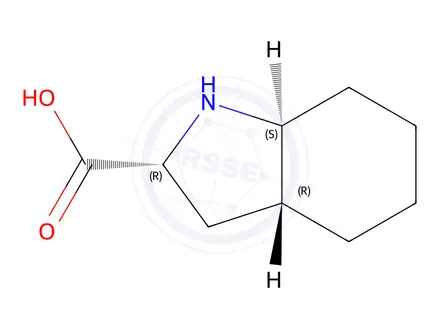 Chemical structure of (2R,3aR,7aS)-Octahydro-1H-indole-2-carboxylic Acid