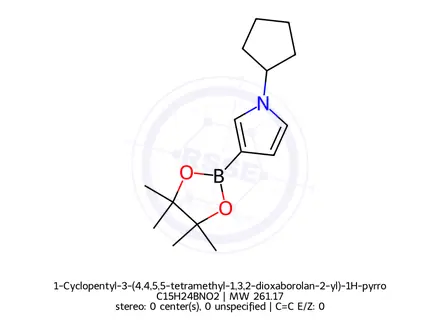 Chemical structure of 1-Cyclopentyl-3-(4,4,5,5-tetramethyl-1,3,2-dioxaborolan-2-yl)-1H-pyrrole