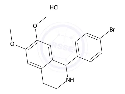 Chemical structure of 1-(4-Bromophenyl)-6,7-dimethoxy-1,2,3,4-tetrahydroisoquinoline hydrochloride