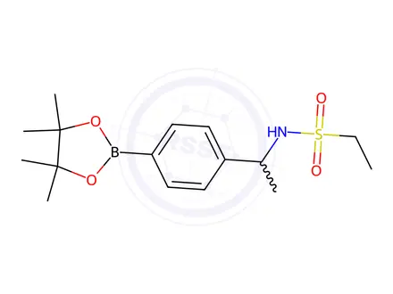 Chemical structure of N-{1-[4-(Tetramethyl-1,3,2-dioxaborolan-2-yl)phenyl]ethyl}ethanesulfonamide