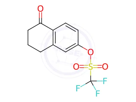 Chemical structure of Methanesulfonic acid, 1,1,1-trifluoro-, 5,6,7,8-tetrahydro-5-oxo-2-naphthalenyl ester
