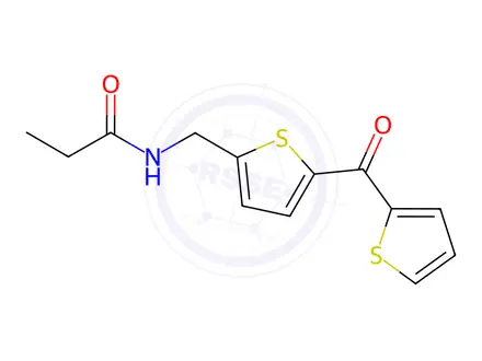 Chemical structure of N-((5-(Thiophene-2-carbonyl)thiophen-2-yl)methyl)propionamide