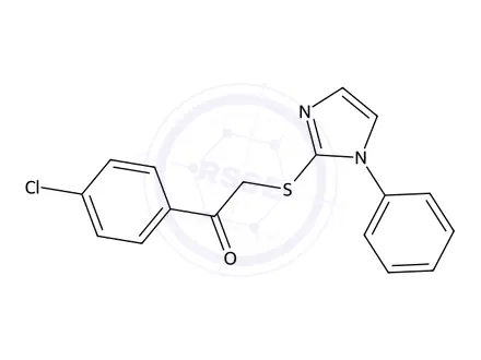 Chemical structure of 1-(4-Chlorophenyl)-2-((1-phenyl-1H-imidazol-2-yl)thio)ethan-1-one