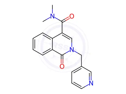 Chemical structure of N,N-dimethyl-1-oxo-2-(pyridin-3-ylmethyl)-1,2-dihydroisoquinoline-4-carboxamide