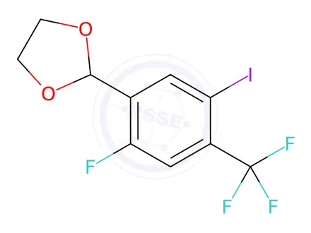 Chemical structure of 2-(2-FLUORO-5-IODO-4-(TRIFLUOROMETHYL)PHENYL)-1,3-DIOXOLA