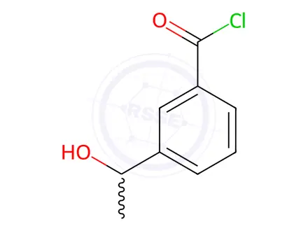Chemical structure of Benzoyl chloride, 3-(1-hydroxyethyl)-(9CI)