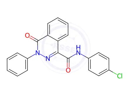 Chemical structure of N-(4-chlorophenyl)-4-oxo-3-phenyl-3,4-dihydrophthalazine-1-carboxamide