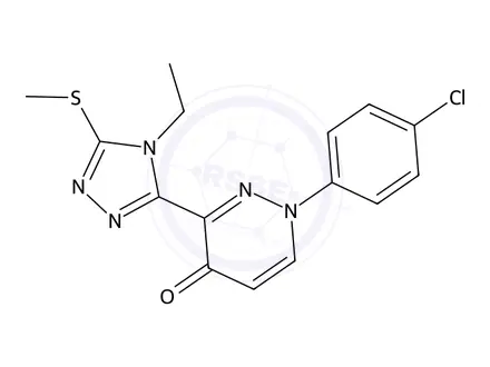 Chemical structure of 1-(4-Chlorophenyl)-3-(4-ethyl-5-(methylthio)-4H-1,2,4-triazol-3-yl)pyridazin-4(1H)-one