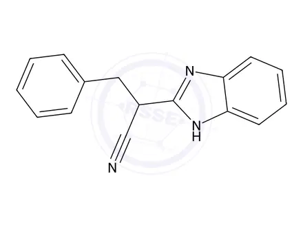 Chemical structure of 2-(1H-1,3-Benzodiazol-2-yl)-3-phenylpropanenitrile