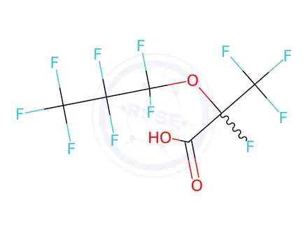 Chemical structure of Perfluoro-2-propoxypropanoic acid