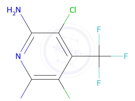 Chemical structure of 3,5-dichloro-4-(trifluoromethyl)pyridine-2,6-diamine