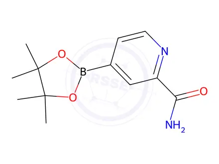 Chemical structure of 4-(4,4,5,5-Tetramethyl-1,3,2-dioxaborolan-2-yl)picolinamide