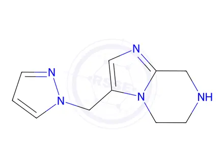 Chemical structure of 3-((1H-Pyrazol-1-yl)methyl)-5,6,7,8-tetrahydroimidazo[1,2-a]pyrazine