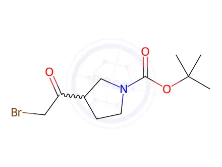 Chemical structure of tert-Butyl 3-(bromoacetyl)pyrrolidine-1-carboxylate