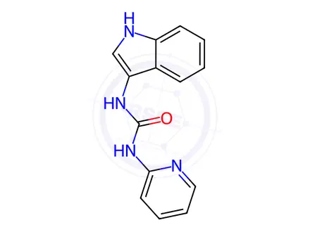 Chemical structure of 1-(1H-Indol-3-yl)-3-(pyridin-2-yl)urea