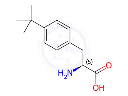 Chemical structure of (2S)-2-amino-3-(4-tert-butylphenyl)propanoic acid