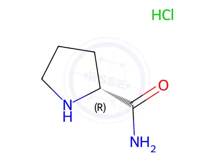 Chemical structure of H-D-PRO-NH2 HCl