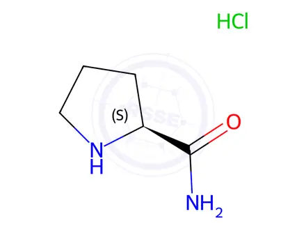 Chemical structure of (2S)-pyrrolidine-2-carboxamide Hydrochloride