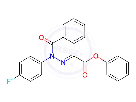Chemical structure of Phenyl 3-(4-fluorophenyl)-4-oxo-3,4-dihydrophthalazine-1-carboxylate