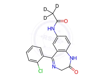 Chemical structure of 7-Acetamido-d3 Clonazepam