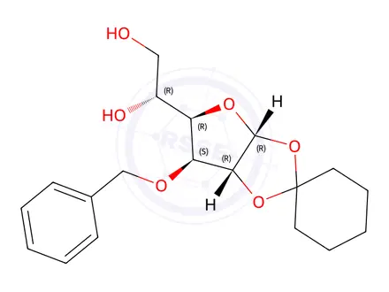 Chemical structure of 3-O-Benzyl-1-O,2-O-cyclohexylidene-α-D-glucofuranose