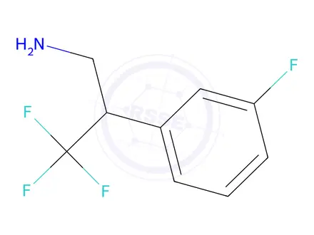 Chemical structure of 3,3,3-Trifluoro-2-(3-fluorophenyl)propan-1-amine